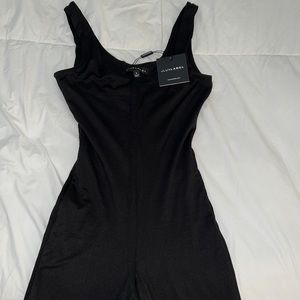 JLUX LABEL - BLACK ALO DOUBLE LAYER JUMPSUIT